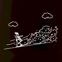 Kreslený lyžiar na horách