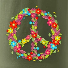 Peace symbol červené kvety