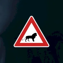 Dopravná značka - Pozor lev Dopravná značka - Pozor lev