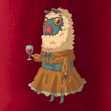 Alpaka s vínom žena Alpaka s vínom žena