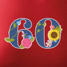 Kvetinové číslo kreslené - 60 Kvetinové číslo kreslené - 60