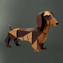 Jazvečík - zlepený z papiera