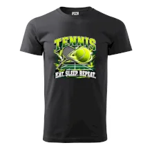 Tenisová raketa a míček eat sleep repeat