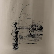 Kreslený rybár s podberákom