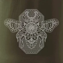 Steampunk včela čiernobiela