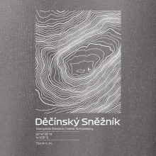 Děčínský Sněžník - vrstevnice v obdĺžniku