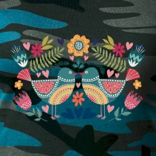 Folklór - dva farebné vtáčiky