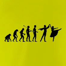 Evolúcia tanec - muž a žena so sukňou