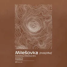 Milešovka - vrstevnice v obdĺžniku