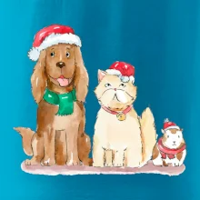 Veselé vianoce - pes, škrečok a mačka