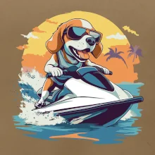 Bígel na vodnom skútri