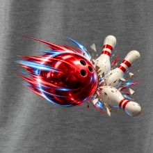 Bowlingová koule v akci a padající kuželky