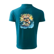 Yorkšírsky teriér na vodnom skútri