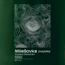 Milešovka - vrstevnice v obdĺžniku