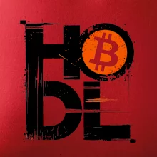 Hodl velký nápis a logo BTC