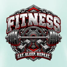 Fitness činka a závažia eat sleep repeat