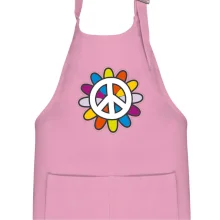 Peace symbol s kreslenou kvetinou