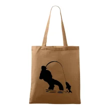 Rybár ťahajúce rybu