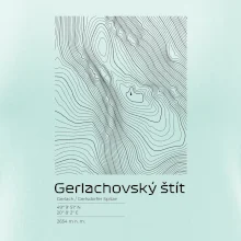 Gerlachovský štít - vrstevnice v obdĺžniku