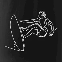 Surfer na vlne jedným ťahom Surfer na vlne jedným ťahom