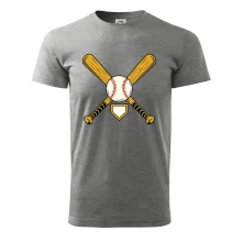 Zkřížené baseballové pálky a míček