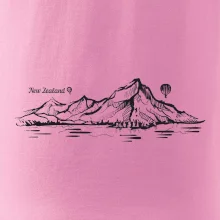 Nový Zéland nápis a hory Aoraki - Mount Cook