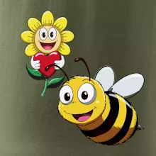Parové tričko - Včela a kvetina