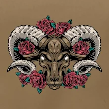 Hlava barana s ružami