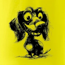 Čiernobiela karikatúra jazvečík