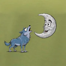 Parové tričko - Vlk a mesiac