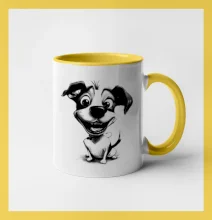 Čiernobiela karikatúra Jack Russell teriér