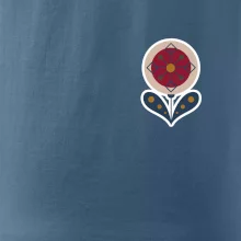 Folklór na prsníku kvetina guľatá