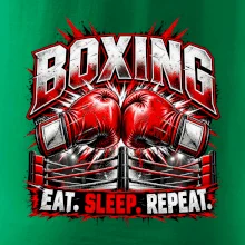 Boxerské rukavice v ringu eat sleep repeat