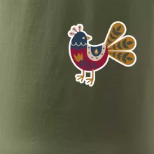 Folklór na prsníku sliepky