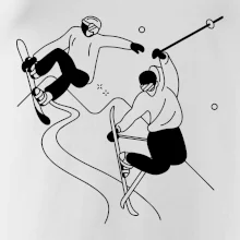 Lyžovanie - kreslené obrázok