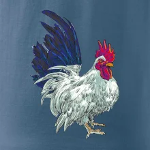 Kohút kreslený biely