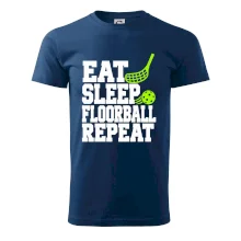 Eat Sleep Floorball Repeat - zelená hokejka