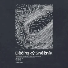 Děčínský Sněžník - vrstevnice v obdĺžniku