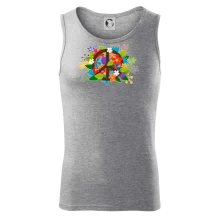 Peace symbol prerastený kvetinami