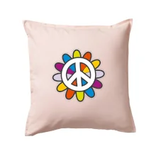 Peace symbol s kreslenou kvetinou