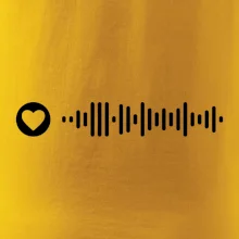 Zamilovaný Spotify kód na prsníku