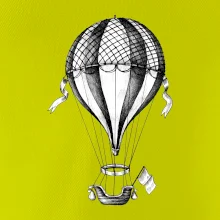 Teplovzdušný balón kreslený