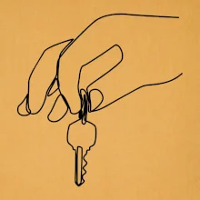 Kľúče a ruka jedným ťahom