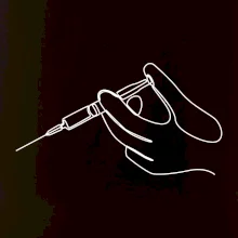 Ruka a injekcia jedným ťahom