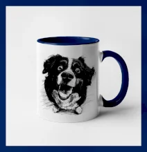 Čiernobiela karikatúra Bernský salašnícky pes