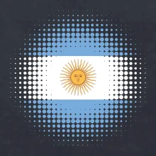 Argentína vlajka bodkovaná