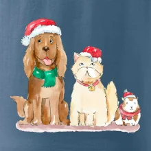 Veselé vianoce - pes, škrečok a mačka