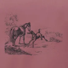 Kôň a žriebä maľované