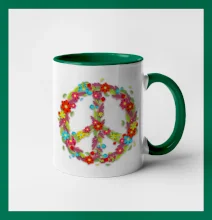 Peace symbol červené kvety