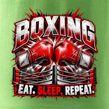 Boxerské rukavice v ringu eat sleep repeat
